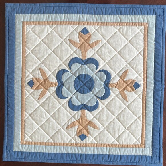 Handcrafted Other - Handmade Hand-Stitched Appliqué Hand Quilted Floral Wall Hanging / Table Topper